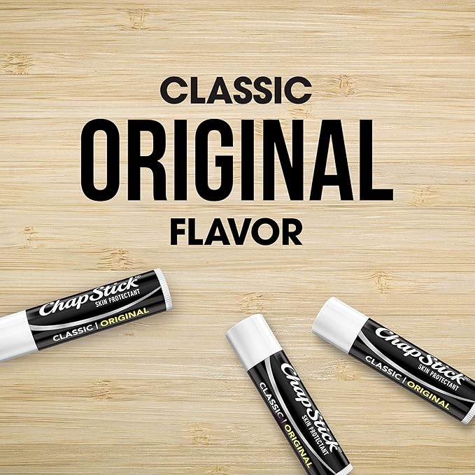 ChapStick Lip Care Bundle – Classic Collection 3-Pack with Spearmint, Cherry & Strawberry ChapStick + Classic Original Lip Balm, 0.15 Oz Ea (5 Piece Set)-Velvo Beauty