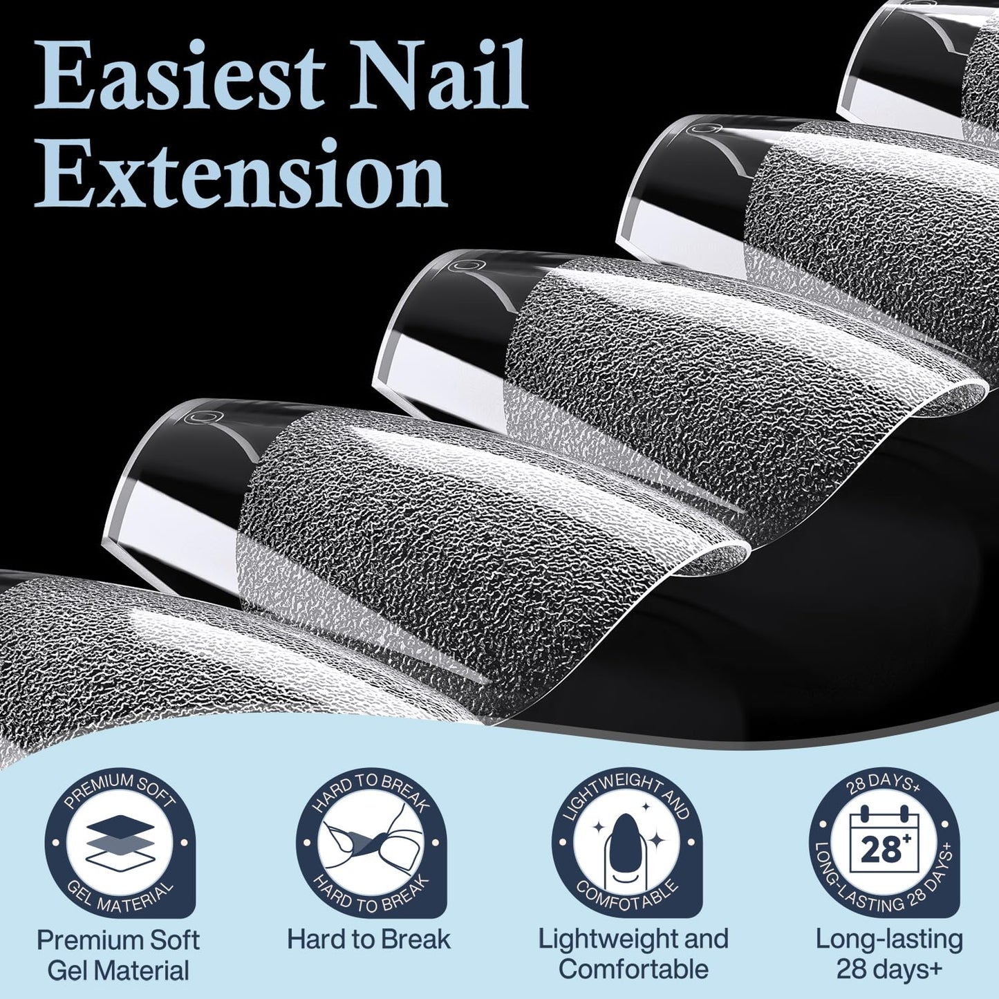 Luckyfariy Extra Short Coffin Nail Tips, 240Pcs Pre-shaped Half Matted Full Cover Ballerina Fake Nails Press on Extension, Soft Gel Clear Tips Home DIY Mani 12 Sizes-Velvo Beauty