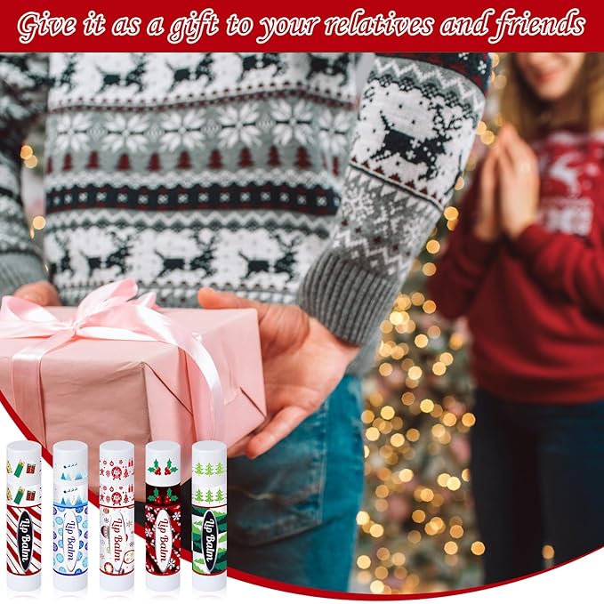 Christmas Lip Balm Bulk Cute Xmas Lip Balm Gifts Set Moisturizing Lip Care Christmas Stocking Stuffers Holiday Treat Goodie Gifts Xmas Party Favors Supplies for Kids Women Men(200 Pcs)-Velvo Beauty