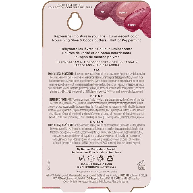 Burt's Bees Lip Shimmer Nude Collection, Tinted Lip Balm Stick, Moisturizing for All Day Hydration with Natural Glowy Pigmented Finish & Buildable Color, 3 Warm Shades; Value Pack, 3 Tubes x 0.09 Oz-Velvo Beauty