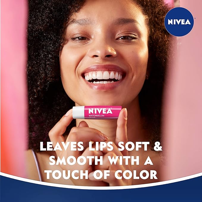 NIVEA Watermelon Lip Care - Tinted Lip Balm for Beautiful, Soft Lips - Pack of 4-Velvo Beauty