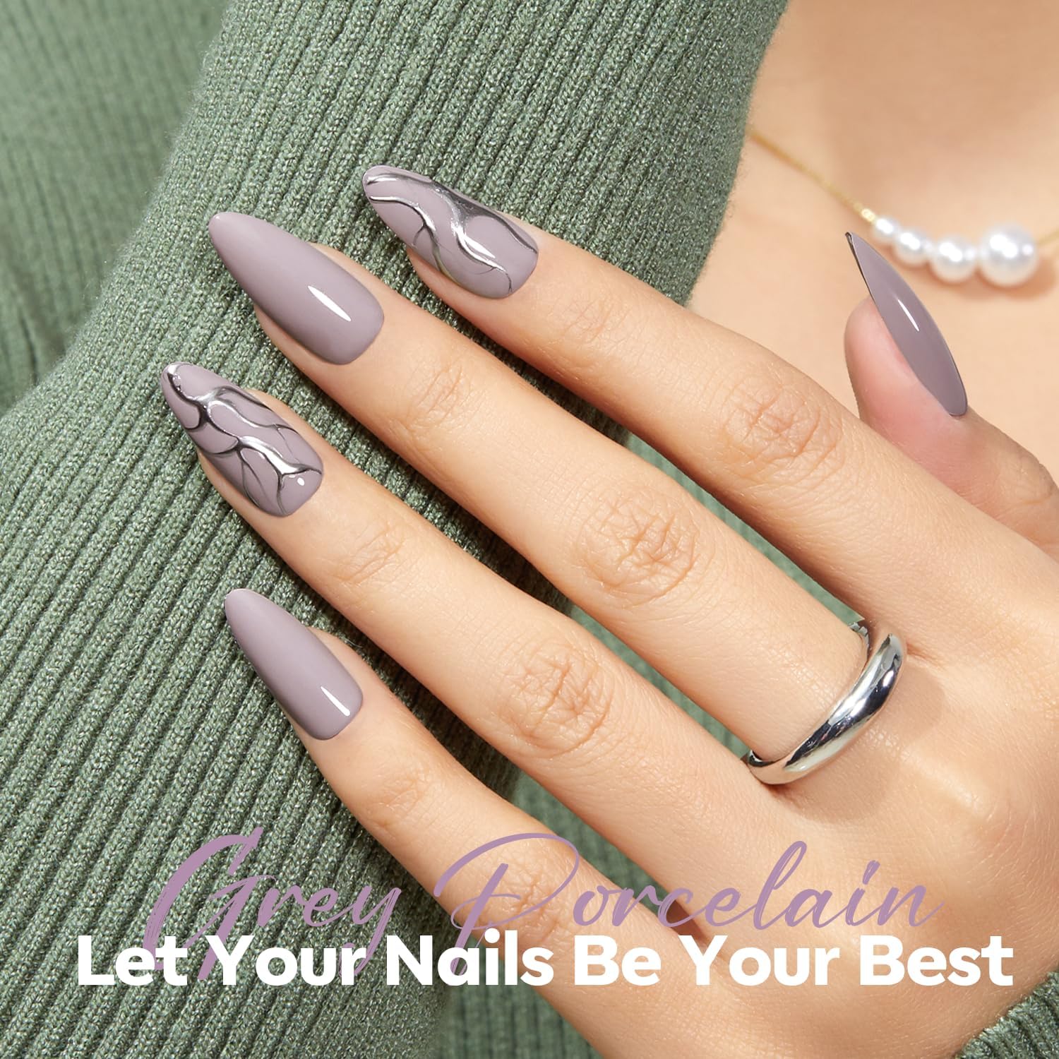 modelones Gray Nail Polish, Light Grey 15 ml Quick Dry Nail Lacquer Strengthener Long Last Shine Fingernail Toe Nail Art DIY Home Travel Manicure Gift for Women Girls 0.5 Fl Oz-Velvo Beauty