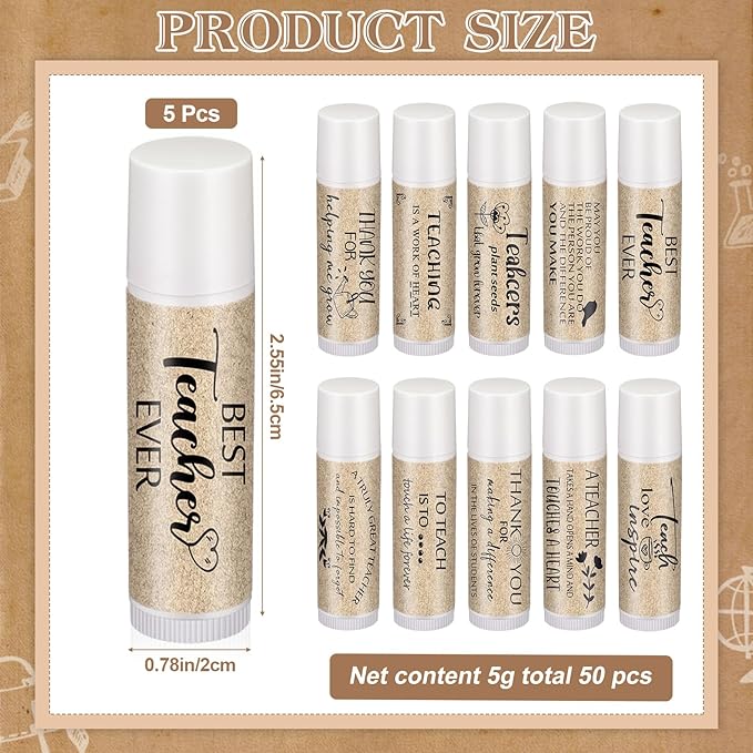 30 Pcs Back to School Teacher Gifts Bulk Lip Balm Favors Thank You Gifts for Teachers with Inspirational Quote Gifts Lip Balm Christmas Thanksgiving Gifts for Teachers Welcome Back to School-Velvo Beauty