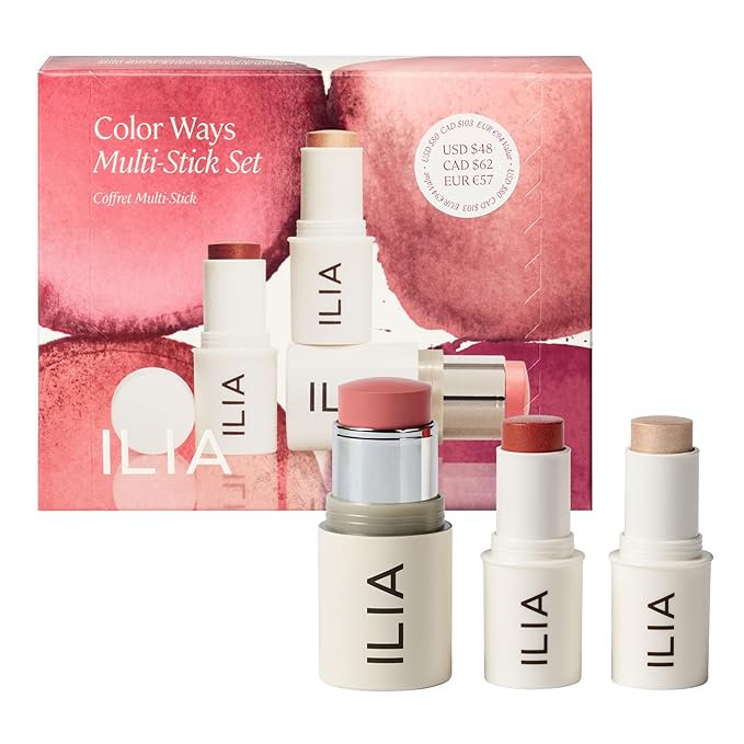ILIA - Natural Color Ways Multi-Stick Set For Cheeks + Lips | Non-Toxic, Vegan, Cruelty-Free, Clean Makeup-Velvo Beauty