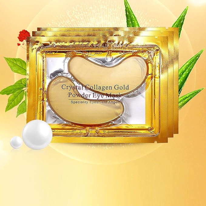 20 Pack Collagen Crystal Lip Masks, Gold Under Eye Masks Set Natural Moisturizing Gel Anti-Aging Anti Chapped Hydrating Reducing Puffiness Dark Circles and Wrinkles Lip Eye Pads for Women Men-Velvo Beauty