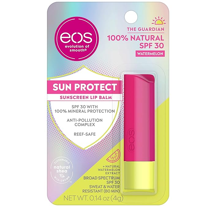 eos Sun Protect - Watermelon | SPF Lip Balm with SPF 30 Protection and Water Resistant | Lip Care to Nourish Dry Lips | Gluten Free | 0.14 oz-Velvo Beauty