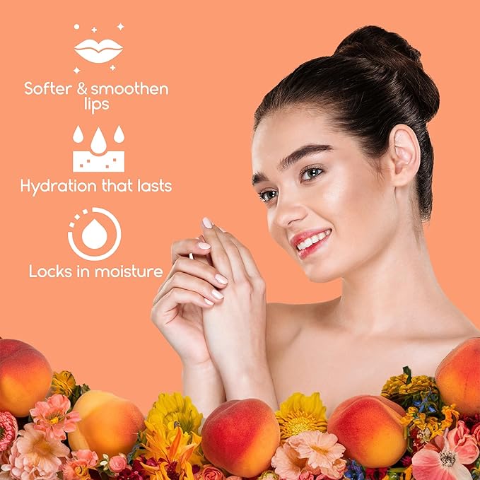 Lip Mask Overnight with Hyaluronic Acid & Collagen, Lip Sleeping Mask for Dry Cracked Lips, Moisturizing, Hydrating, Exfoliating Night Treatment for Lip Care (Peach)-Velvo Beauty