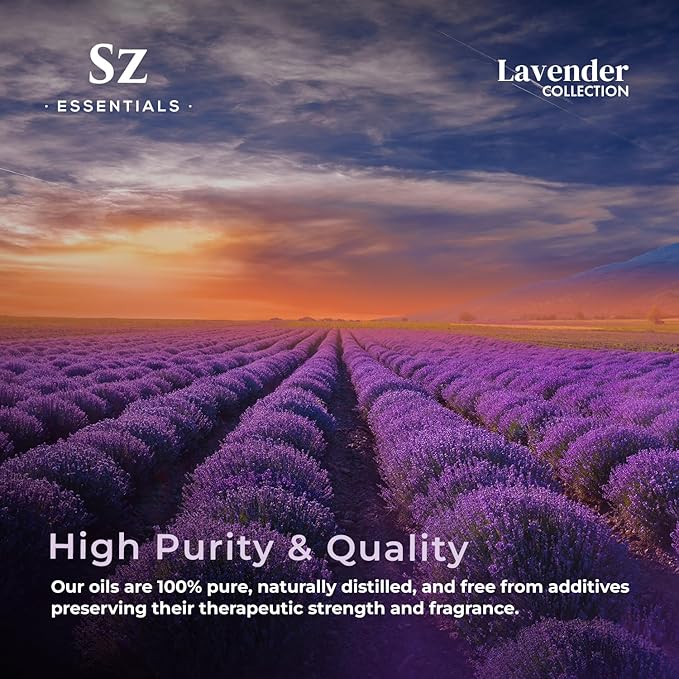 Lavender Essential Oils Collection - Grasse Lavender + High Altitude + Kashmir - Set of 3 Bottles (0.22 Fl Oz - 6.5ml Each)- 100% Pure, Natural & Undiluted - Therapeutic Grade & Vegan-Velvo Beauty