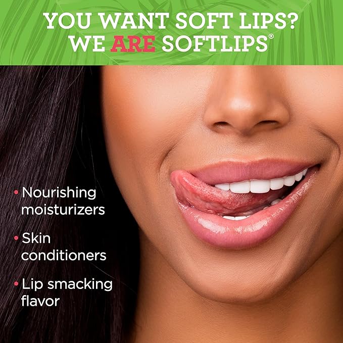 Softlips Spring Tropical Lip Balms 3-Pack - Hydrating Lip Care Set with Watermelon, Tropical Coconut, and Peach Passion Flavors-Velvo Beauty