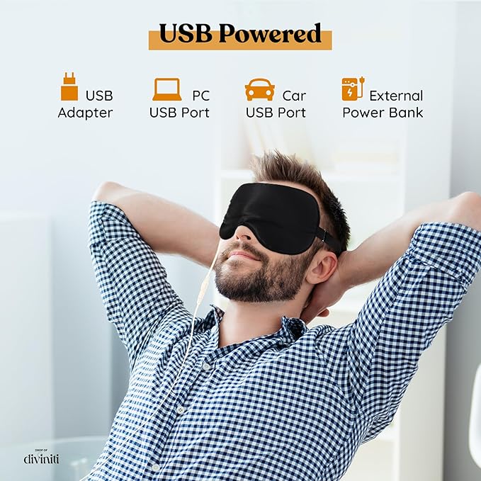 Heated Eye Mask for Dry Eye Relief - Stye Eye Treatment, Warming Eye Mask for Dry Eyes Mask Warm Compress for Eyes, Sinus Mask Heated Eye Patch - Dry Eye Mask with Moist Heat Electric Warming - Black-Velvo Beauty