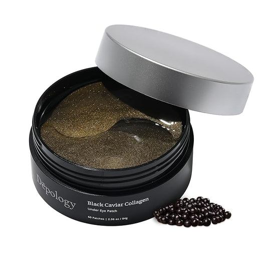 depology Black Caviar Under Eye Patches (30 Pairs), Anti-aging Hydrating Eye Mask for Wrinkles, Fine lines, Skincare with Hyaluronic Acid & Cica, Beauty & Personal Care-Velvo Beauty