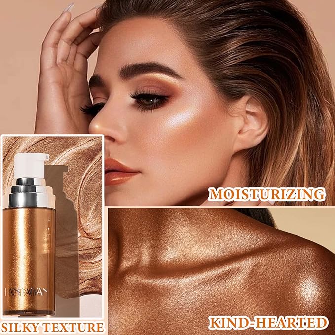 Body Luminizer Liquid Illuminator, Bronze Gold, Skin Foundation Concealer, All Skin Types-Velvo Beauty