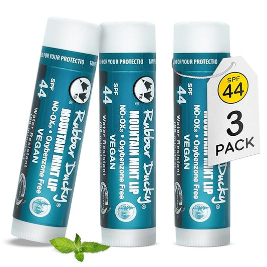 Rubber Ducky | Lip Sunscreen, Lip Balm with SPF 44, Waterproof Sunscreen Lip Balm | Vegan, Untinted, Mint Flavor, with Vitamin E | All Season - Broad Spectrum Sunscreen for Lips-Velvo Beauty