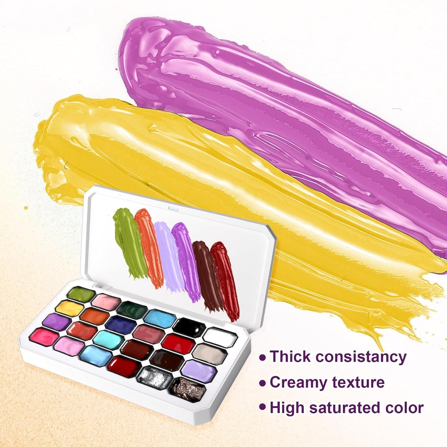 Gradient Painting Gel, 24 Gliter Colors Ombre Gel Nail Polish for Pigment Pat Silver&Gold Aura Nails, French Manicure DIY Nail Art Long-lasting No-wipe Palette B-Velvo Beauty