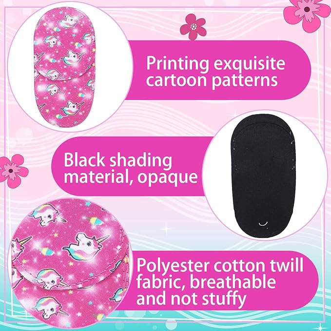 Newcotte 12 Pcs Eye Patch for Kids Girls Boys Reusable Eye Patch for Glasses over the Lens Colorful Eye Patch Toddler Eye Patch Adorable Kids Eye Patches Assorted Eye Patch Cover (Mermaid)-Velvo Beauty