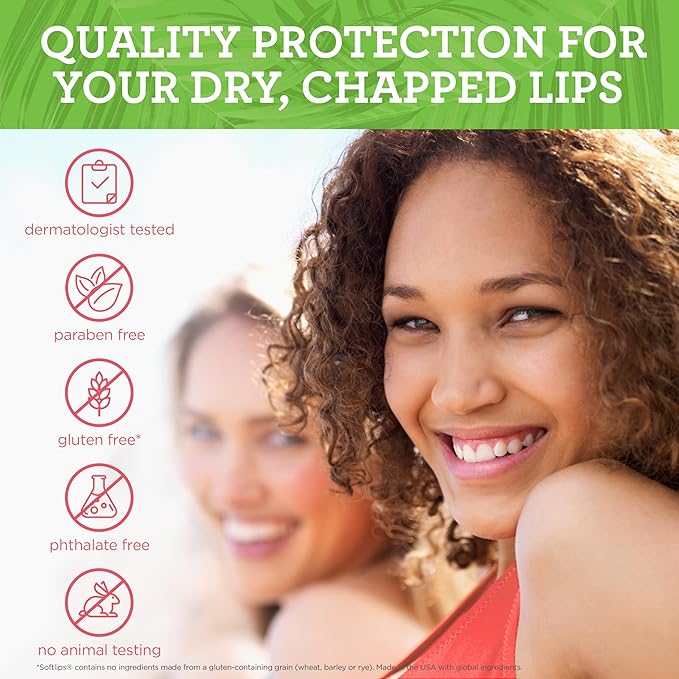 Softlips Spring Tropical Lip Balms 3-Pack - Hydrating Lip Care Set with Watermelon, Tropical Coconut, and Peach Passion Flavors-Velvo Beauty