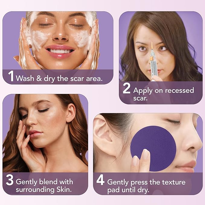 Dermaflage Scar Filler Kit - Bronze Medium - Deep Scar Cover and Waterproof Concealer for Acne Scars Wrinkles, and Ice Pick Scars Makeup, 1 mo supply-Velvo Beauty