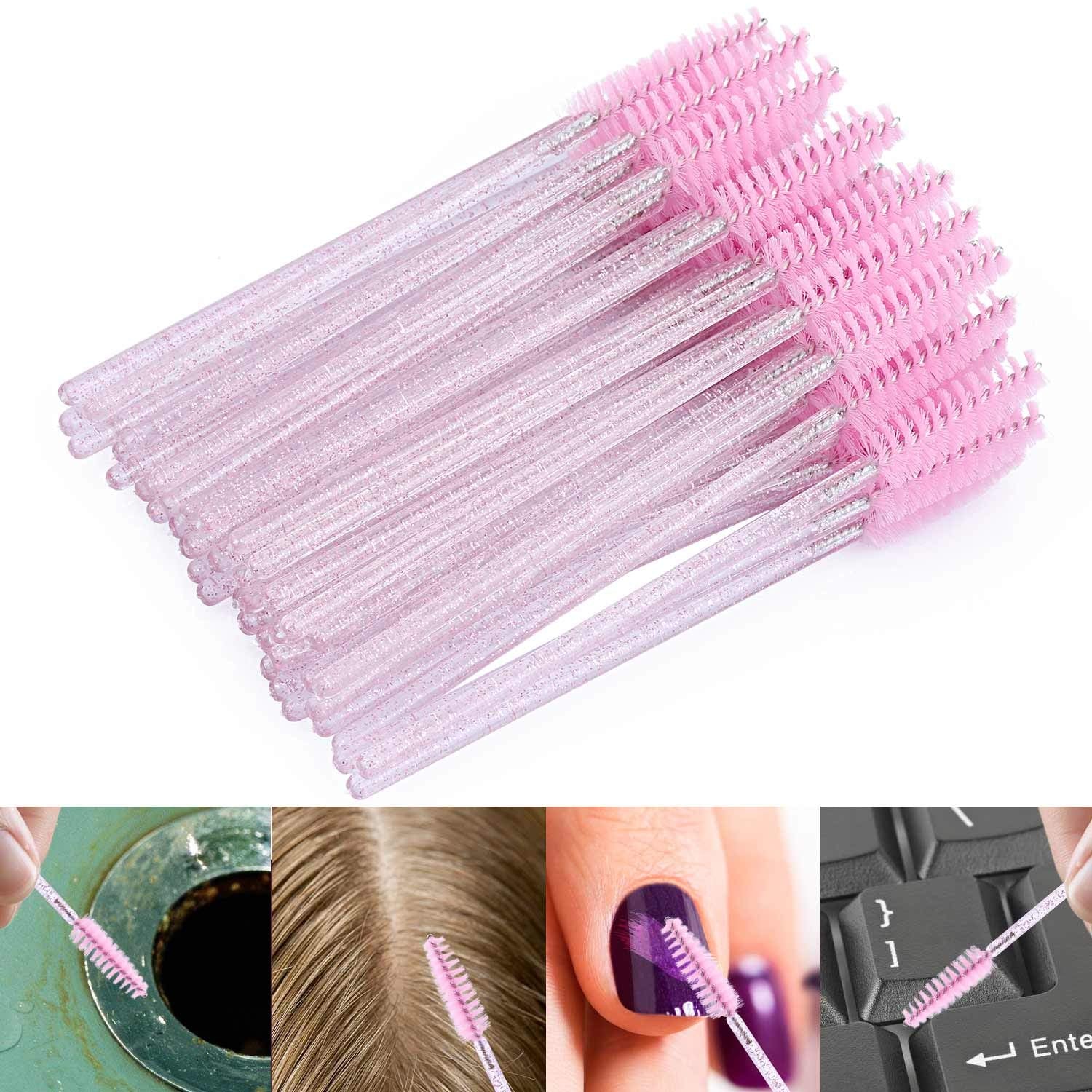 Tbestmax 1000 Disposable Mascara Wands Eyelash Brush Spoolies for Eyebrow Eye Lash Extension Pink-Velvo Beauty