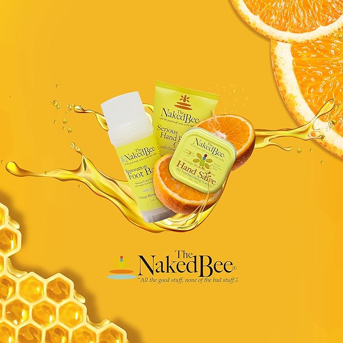 The Naked Bee Lip Balm in Orange Blossom Honey, Grapefruit Blossom Honey, and Pomegranate & Honey, 0.15 oz, 3 Pack-Velvo Beauty