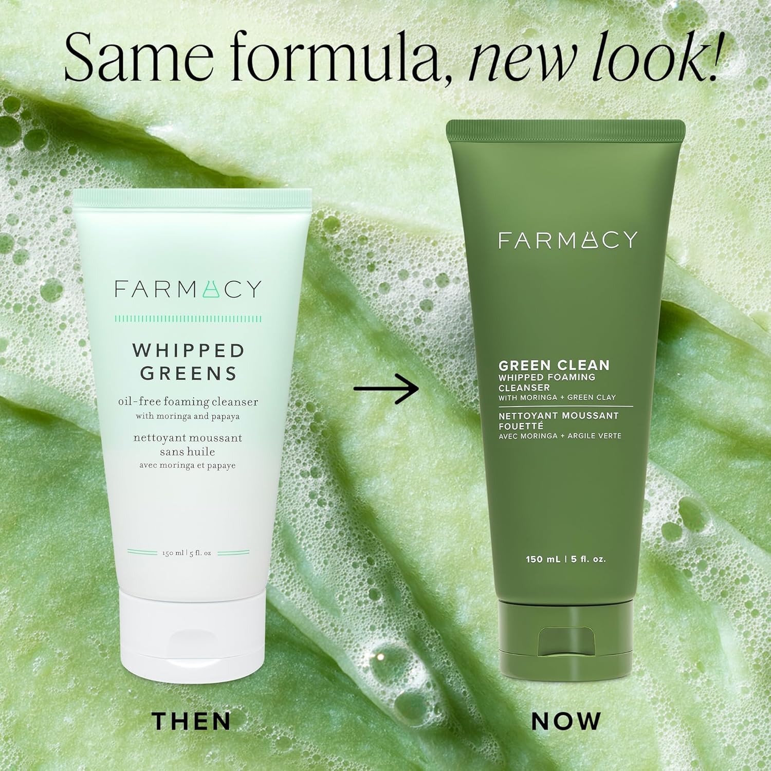 Farmacy Foaming Face Wash for Oily Skin - Whipped Greens Oil-Free Gentle Facial Cleanser & Exfoliator - Infused with Green Clay to Remove Impurities, Control Oil & Maintain Skin Hydration (50ml)-Velvo Beauty