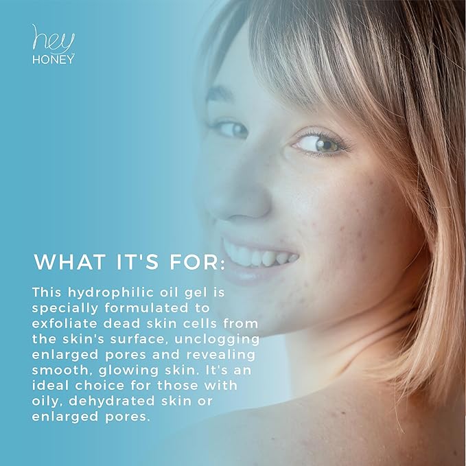 Hey Honey Skincare Be Clear - Acne Control Deep Pores Cleansing Gel | Propolis, Green Tea Oil, Camellia | Exfoliates, Unclogs Pores, Balances Oil Production | Fast Acting & Long Lasting | 2.7 Oz-Velvo Beauty