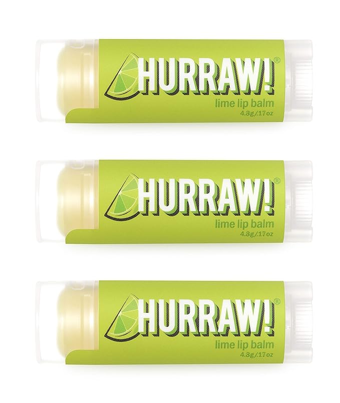 Hurraw! Lime Lip Balm, 3 Pack: Organic, Certified Vegan, Cruelty and Gluten Free. Non-GMO, 100% Natural Ingredients. Bee, Shea, Soy and Palm Free. Made in USA-Velvo Beauty