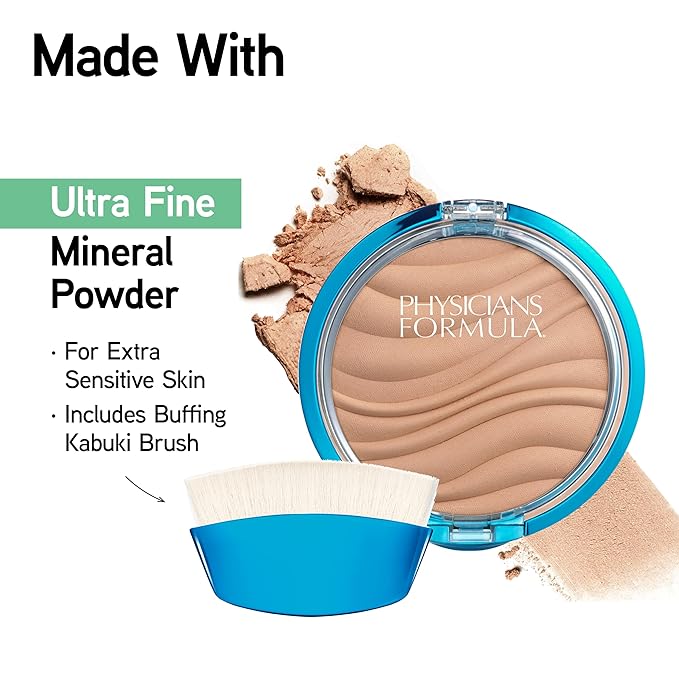 Physicians Formula Mineral Wear Talc-Free Airbrushing Pressed Powder, Full Coverage Mineral Face Powder for Sensitive Skin – Creamy Natural-Velvo Beauty
