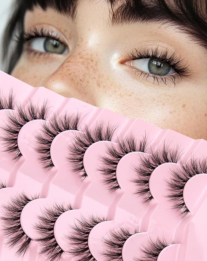 Cat Eye Lashes False Eyelashes Mink Lashes Wispy Eyelashes Natural Look Fake Eyelashes Mink Lashes Fluffy False Lashes UP8-Velvo Beauty