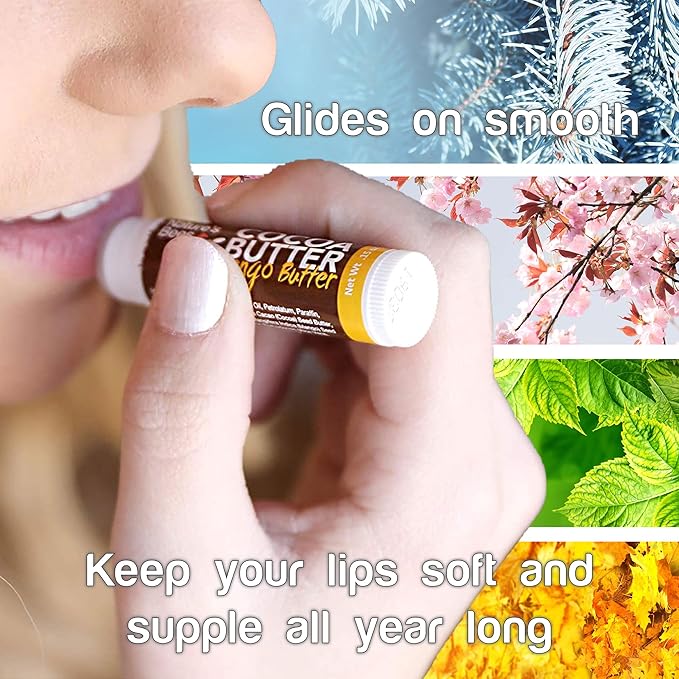 Nature's Bees - Cocoa Butter Lip Balm Moisturizer - Shea Butter Flavor 24 Pack - Hydrating Lip Balm - Made w/Coconut Oil, Beeswax, Vitamin E, Aloe - Made in USA - Beauty & Lip Care - 0.15oz (4.2g)-Velvo Beauty