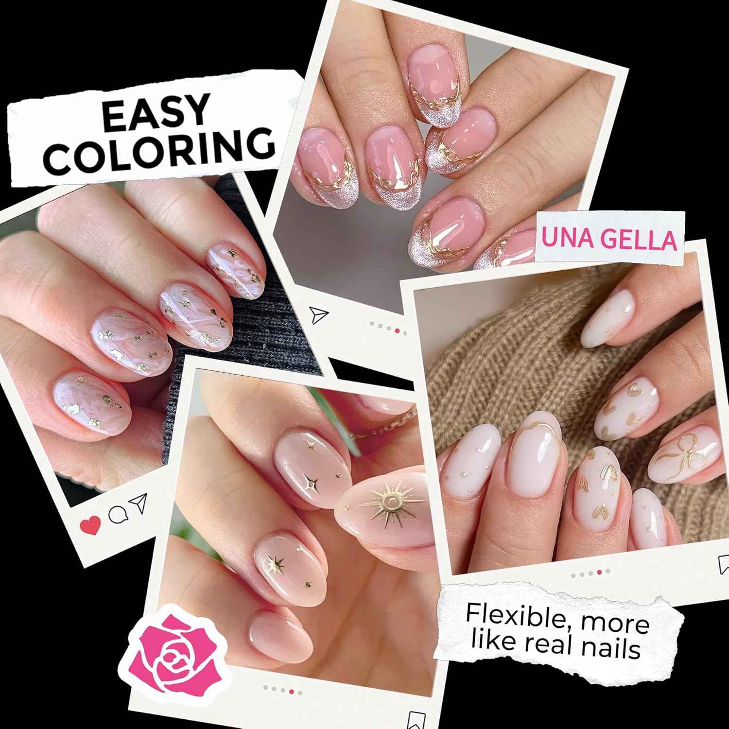 UNA GELLA Short Oval Round Nail Tips, Soft Gel Pre-shaped Half Matte Short Oval Gel Nail Tips Full Cover Acrylic Press on Fake Nails for Nail Extension Art DIY Nail Salon 216Pcs 12 Sizes-Velvo Beauty