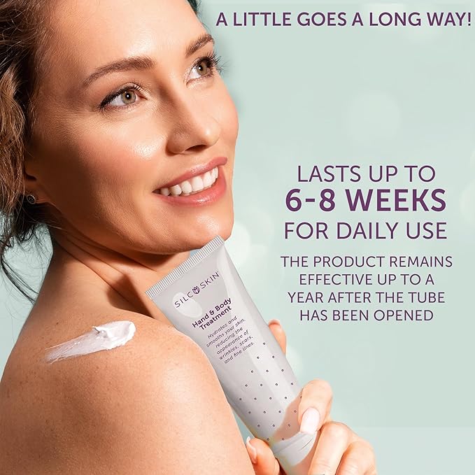 SilcSkin Hand & Body Treatment - Water-Based Hand & Body Lotion for Crepey Skin and Fine Lines - Uses Medical Grade Silicone for Deep Hydration - 4 oz-Velvo Beauty