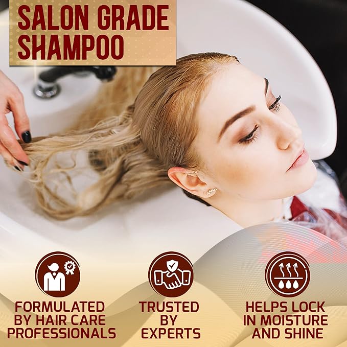 Moroccan Argan Oil Shampoo - Sulfate SLS Paraben Free Moisturizing Treatment for Women and Men - For All Types Including Curly, Dry, Damaged and Oily Hair - Hydrating and Nourishing - Salon Grade-Velvo Beauty