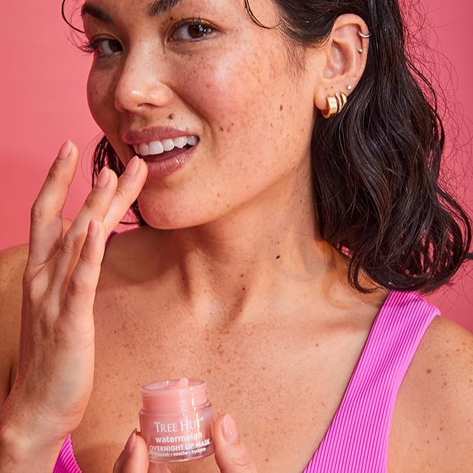 Tree Hut Watermelon Overnight Lip Mask | Leave on Overnight & Wake up to Soft, Hydrated Lips | Elevate your Self Care Routine | .6 oz.-Velvo Beauty