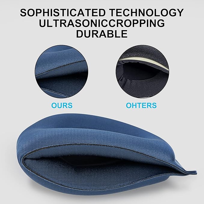 ALASKA BEAR 100% Blackout Sleep Mask Most Comfortable Contoured Eye Cups and Nose Covering for Women Men, 3D Pillowy Soft Light Blocking Eye Mask 0 Pressure on Eyelids & Eyelashes, Earplugs Set, Blue-Velvo Beauty