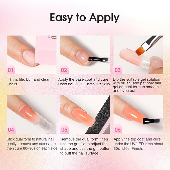 ROSALIND Poly Nail Gel Kit for Beginners - 28 Colors Extension Gel Set with UV/LED Nail Lamp, 72 Accessories (Base/Top Coat, Nail Forms, Tools), Long Lasting Salon Kit for DIY Manicure-Velvo Beauty