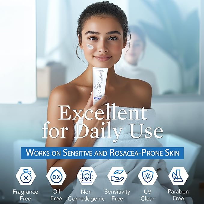 Clear Choice Sunscreen for Face SPF 45, Oil Free Sunblock & Light Moisturizer with Zinc Oxide, Reef-Safe, Broad Spectrum, Water-Resistant, No White Cast, Dermatologist Recommended, 4oz-Velvo Beauty