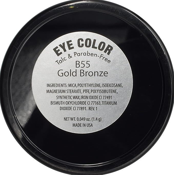 Gold Bronze Shimmering Metallic Copper Pressed Powder Single Vegan Eyeshadow; Talc, Paraben & Cruelty Free-Velvo Beauty