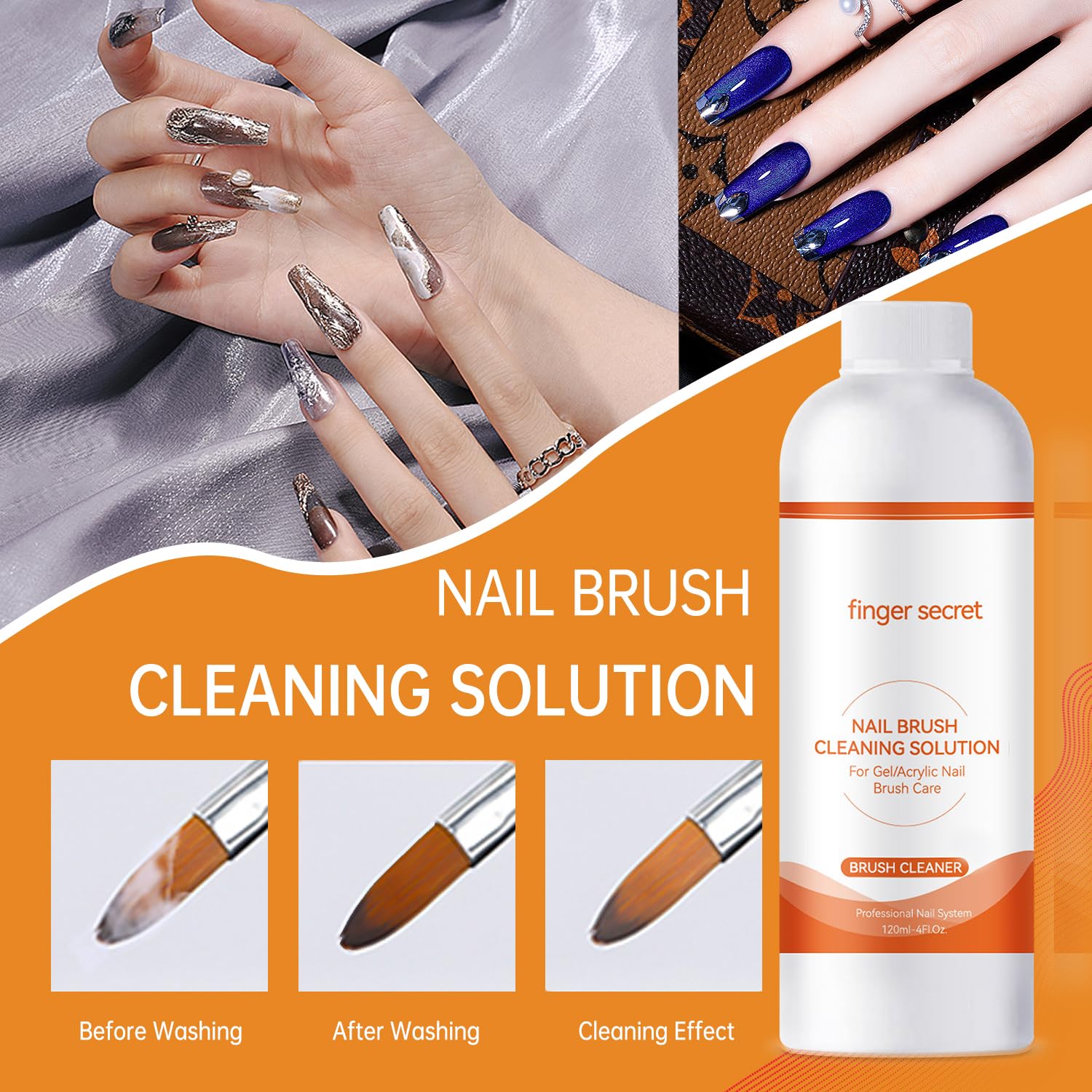 Nail Brush Cleaner 2 packs Nail Brush Cleaner for Gel Polish Nail Brush Cleaner Liquid for Acrylic with Glass Cup Nail Cleaning pads for DIY Salon at Home 8 Fl.Oz-Velvo Beauty