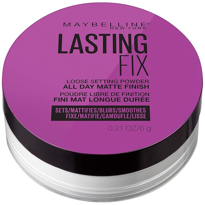 Maybelline Facestudio Lasting Fix Setting + Perfecting Loose Powder Makeup, All Day Matte Wear, Minimizes Shine, Sets Foundation Makeup, Translucent, 0.21 oz.-Velvo Beauty