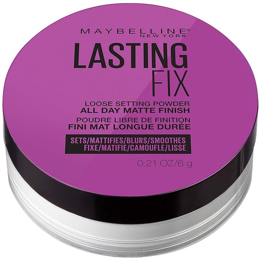 Maybelline Facestudio Lasting Fix Setting + Perfecting Loose Powder Makeup, All Day Matte Wear, Minimizes Shine, Sets Foundation Makeup, Translucent, 0.21 oz.-Velvo Beauty