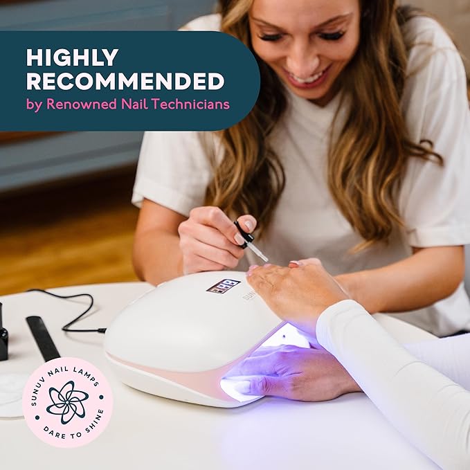 SUNUV LED UV Nail Light, UV Lamp for Gel Nails Polish with 4 Timer Settings, LCD Display Removable Base, SUN4S Pink-Velvo Beauty