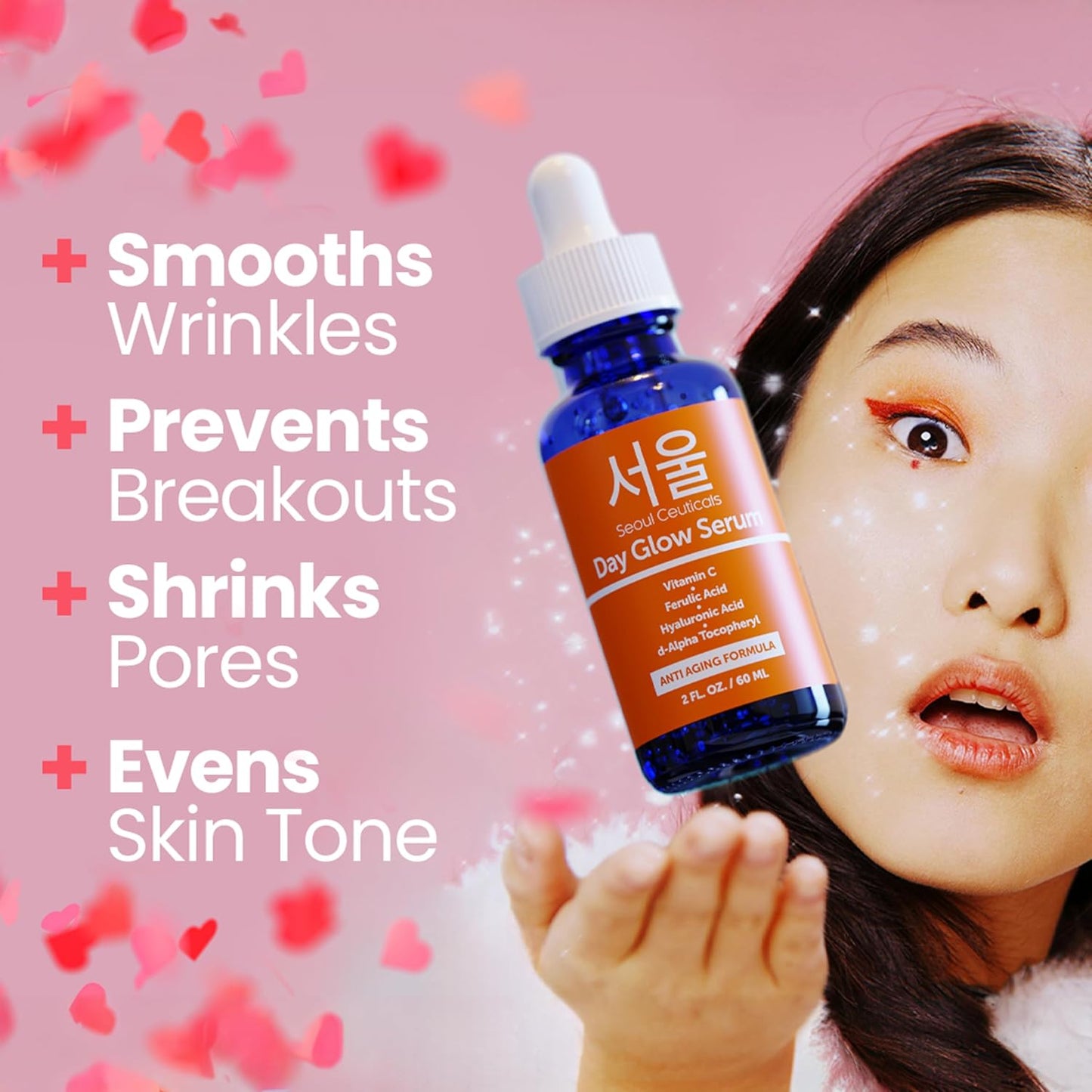 SeoulCeuticals Large 2oz Korean 20% Vitamin C Hyaluronic Acid Serum + CE Ferulic Acid - Potent Anti Aging, Anti Wrinkle K Beauty-Velvo Beauty