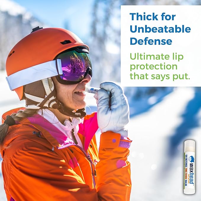 Waxhead Lip Sunscreen Lip Balm with SPF Lip Balm SPF, Zinc Sunscreen Chapstick SPF Chapstick with SPF, Organic Lip Balm with Sunscreen for Lips, Mint Lip Balm-Velvo Beauty