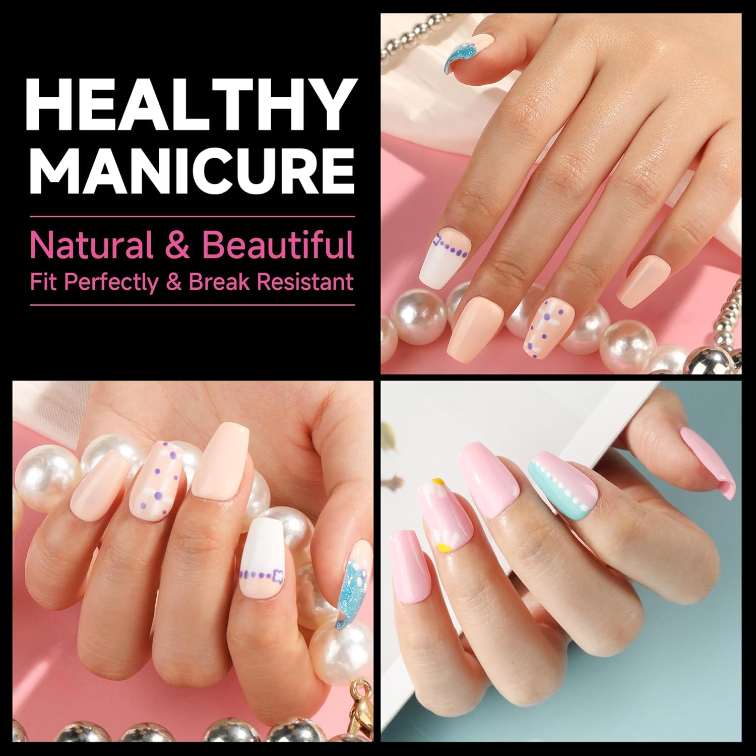 UNA GELLA Short Coffin Nail Tips, 312pcs Short Coffin Gel Nails Tips Pre-shape Half Matte Fake Nails 12 Sizes Full Cover Press on Nails for Acrylic Nail Extension DIY Salon at Home-Velvo Beauty