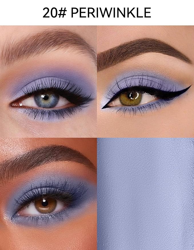 Erinde Waterproof Cream Eyeshadow Stick, Matte Nude Eye Shadow Sticks, Longwear Blendable High Pigmented, Neutral Eye Shadow Sticks Matte for Older Eyes, Smokey Eyeshadow Pencil Crayon, 20 Periwinkle-Velvo Beauty