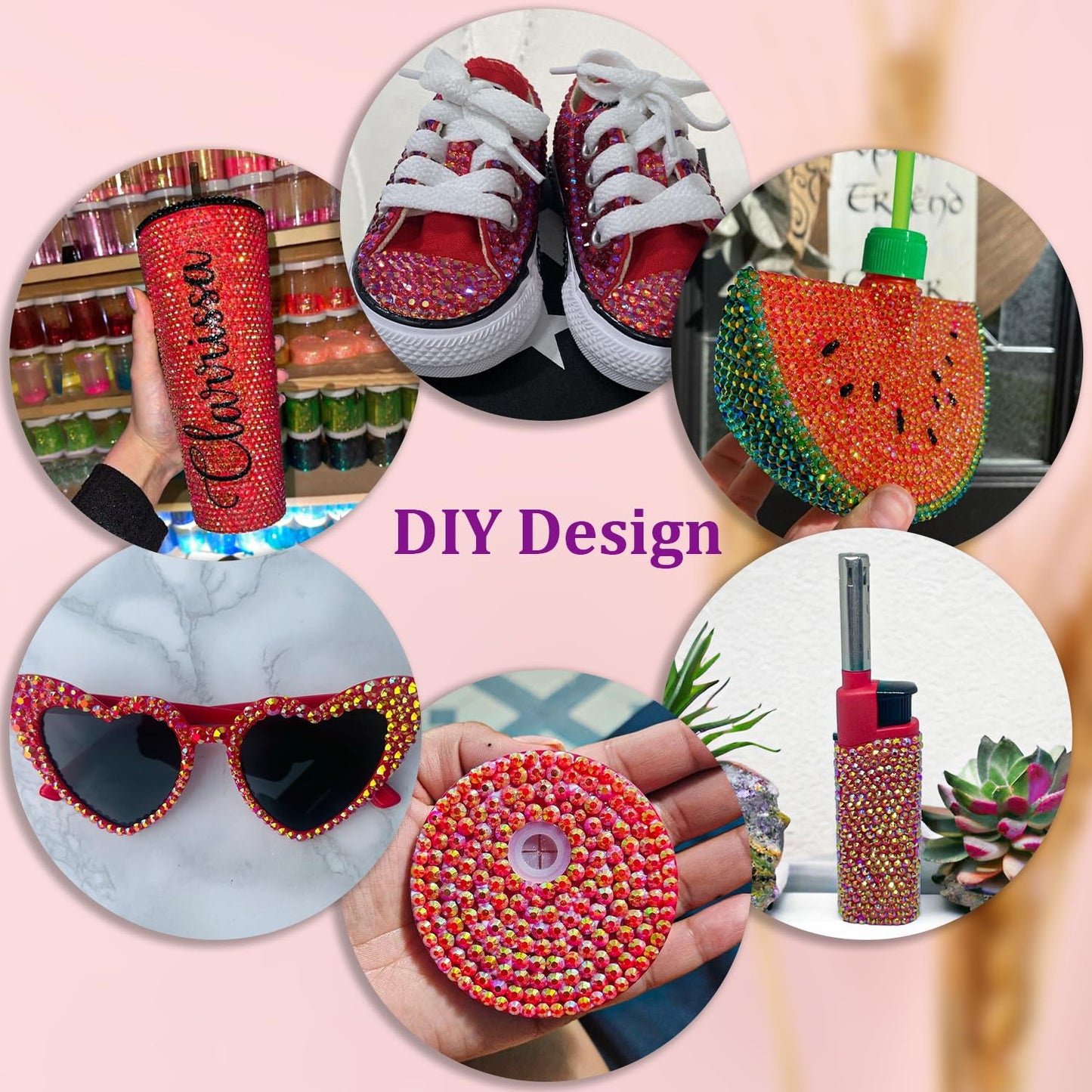 30000Pcs Red AB Rhinestones for Bedazzling with B7000 Jewelry Glue, Bedazzler Kit Flatback Gems, Resin Rhinestones for Crafting Crafts Clothing Shoes Fabric Nail Art Assorted Size 2/3/4/5/6mm-Velvo Beauty