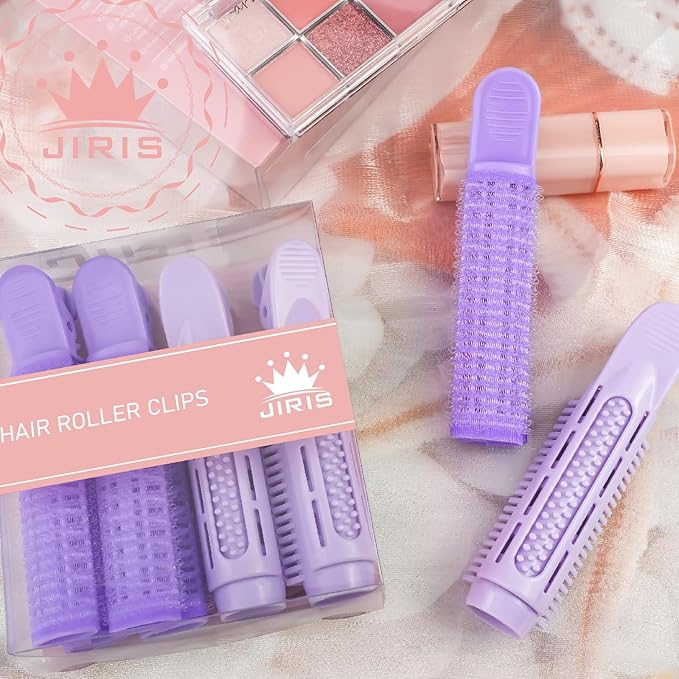 4PCS Volumizing Hair Clips for Root Lift & Volume - Instant Bangs Roller Clips for Effortless Curls & Lift - Velcro Rollers For Hair - Hair Rollers For Women - Purple-Velvo Beauty