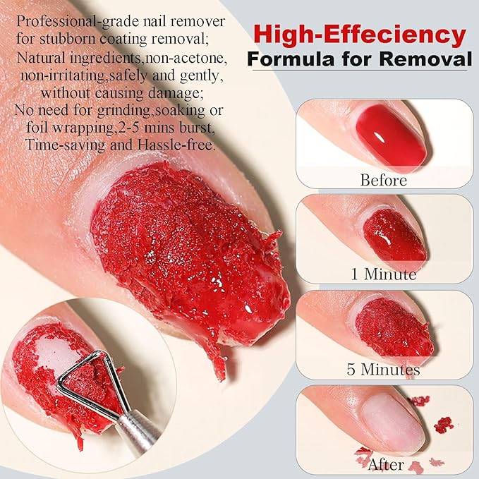 LOUINSTIC Gel Nail Remover - 1 PC,Fast Acting, No Soaking or Wrapping,2-5 Minutes to Easily Remove Gel Nail Polish,Gentle on Nails, Portable Design, Ideal for Home Nail Care Kit-Velvo Beauty