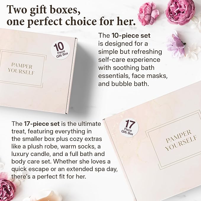 10-Piece Spa Gift Box for Women | Self-Care Set with Eye Mask, Loofa,Bath Bombs,Face Masks,Bubble Bath, Lotion, Body Wash & Bath Salt | Gift for Mom, Grandma, Wife, Bridesmaid or Loved Ones-Velvo Beauty