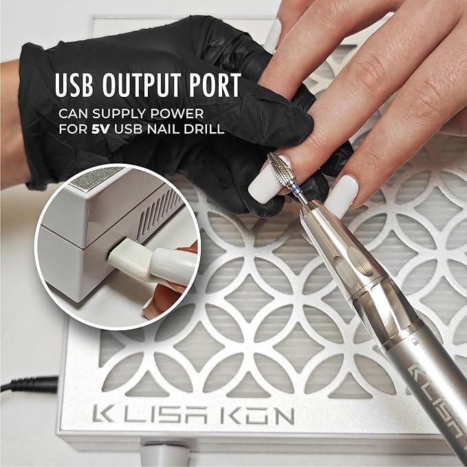 Nail Dust Collector with Reusable Filter, Professional Vacuum Fan Dust Extractor, Powerful & Quiet Nail Tech Dust Suction Machine for Acrylic Gel Nail Polishing, High-End Nail Salon-Velvo Beauty